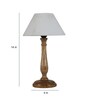 Hersey Off White Cotton Shade Night Lamp With Wood Base