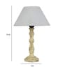 Venice Off White Cotton Shade Night Lamp With Wood Base