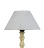 Venice Off White Cotton Shade Night Lamp With Wood Base