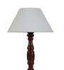 Verona Off White Cotton Shade Night Lamp With Wood Base