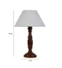 Verona Off White Cotton Shade Night Lamp With Wood Base
