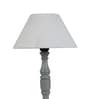 Lecce Off White Cotton Shade Night Lamp With Wood Base