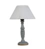 Lecce Off White Cotton Shade Night Lamp With Wood Base