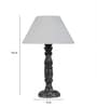 Amber Off White Cotton Shade Night Lamp With Wood Base