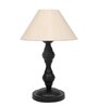 Off White Cotton Shade Table Lamp With Iron Base