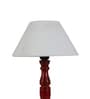 Vicenza Off White Cotton Shade Night Lamp With Wood Base