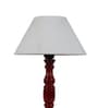 Salerno Off White Cotton Shade Night Lamp With Wood Base