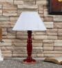 Salerno Off White Cotton Shade Night Lamp With Wood Base