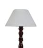 Premuim Off White Cotton Shade Night Lamp With Wood Base