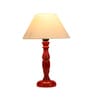 Vicenza Off White Cotton Shade Night Lamp With Wood Base