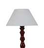 Florence Off White Cotton Shade Night Lamp With Wood Base