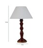 Florence Off White Cotton Shade Night Lamp With Wood Base