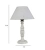 Taranto Off White Cotton Shade Night Lamp With Wood Base