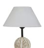 Fegan Off White Cotton Shade Table Lamp With Wood Base