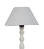 Ebenezer Off White Cotton Shade Night Lamp With Steel Base