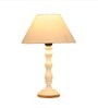 Ebenezer Off White Cotton Shade Night Lamp With Steel Base