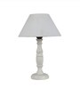Taranto Off White Cotton Shade Night Lamp With Wood Base