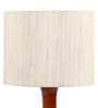 Off White Cotton Shade Table Lamp with Wood Base