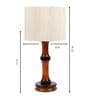 Off White Cotton Shade Table Lamp with Wood Base