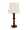 Off White Cotton Shade Table Lamp with Wood Base