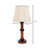 Off White Cotton Shade Table Lamp with Wood Base