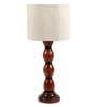 Off White Cotton Shade Table Lamp with Wood Base