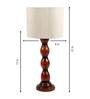 Off White Cotton Shade Table Lamp with Wood Base