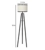 Off White Cotton Shade Tripod Floor Lamp Iron Base
