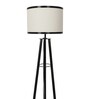 Off White Cotton Shade Tripod Floor Lamp Iron Base
