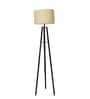 Off White Cotton Shade Tripod Floor Lamp Iron Base