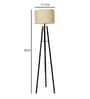 Off White Cotton Shade Tripod Floor Lamp Iron Base