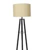 Off White Cotton Shade Tripod Floor Lamp Iron Base