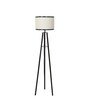 Off White Cotton Shade Tripod Floor Lamp Iron Base