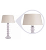 White Fabric Shade Table Lamp with White Base
