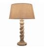 White Fabric Shade Table Lamp with White Base