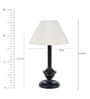 White Fabric Shade Table Lamp with Black Base