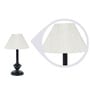 White Fabric Shade Table Lamp with Black Base