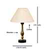 Off White Cotton Table Lamp With  Metal & Wood  Base 10X15 Inches-