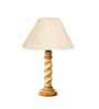 Off White Cotton Table Lamp With  Wood  Base 10X19 Inches-