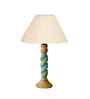Off White Cotton Table Lamp With  Wood  Base 10X19 Inches-