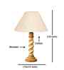 Off White Cotton Table Lamp With  Wood  Base 10X19 Inches-