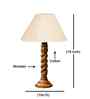 Off White Cotton Table Lamp With  Wood  Base 10X19 Inches-