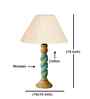 Off White Cotton Table Lamp With  Wood  Base 10X19 Inches-