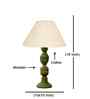 Off White Cotton Table Lamp With  Wood  Base 10X19 Inches