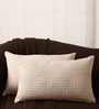 Off White Cotton Textured 12x20 inches (Set of 2) Cushion Covers