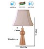 Off-white cotton Vintage  lamp with wood base (12x8x20.75)