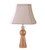 Off-white cotton Vintage  lamp with wood base (12x8x20.75)