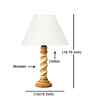 Off-White Cotton Vintage  Lamp With Wood Base 12X19.75