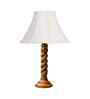Off-White Cotton Vintage  Lamp With Wood Base 12X19.75