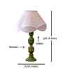 Off-White Cotton Vintage  Lamp With Wood Base 12X20.75